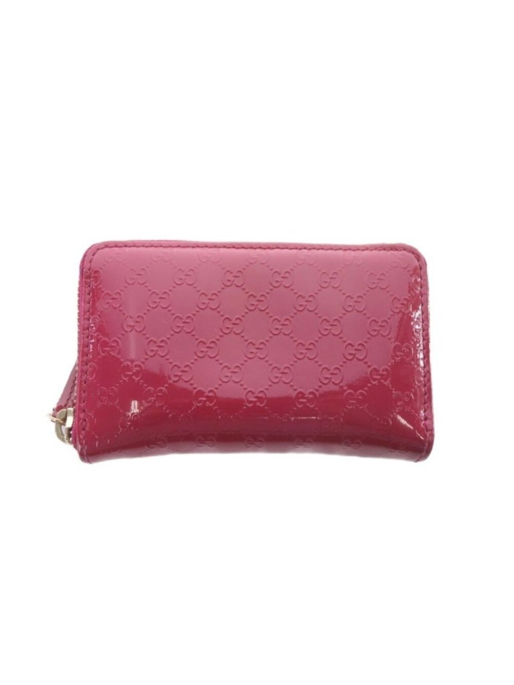 Gucci Micro Guccissima Coin Purse Wallet Zip Around GG Pattern Pink
